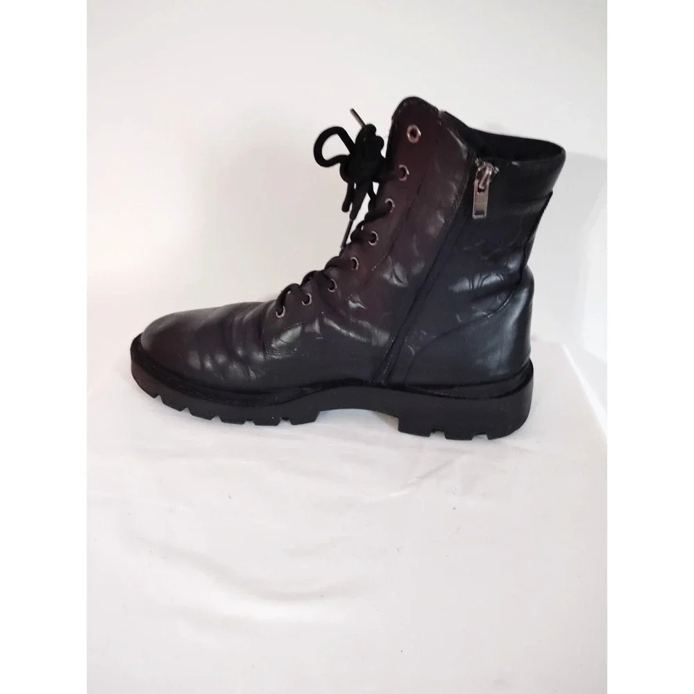 Coach Citysole Tactical Black Leather Lace Up Side Zip Combat Boot Men 11.5D EUC
